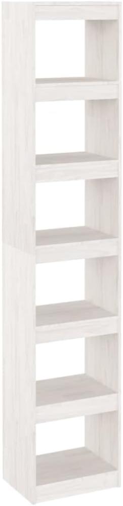 Bücherregal/Raumteiler Weiß 40x30x199 cm Massivholz Kiefer Bild 1