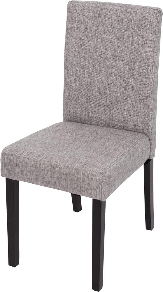 Esszimmerstuhl Littau, Küchenstuhl Stuhl, Stoff/Textil ~ grau, dunkle Beine Bild 1