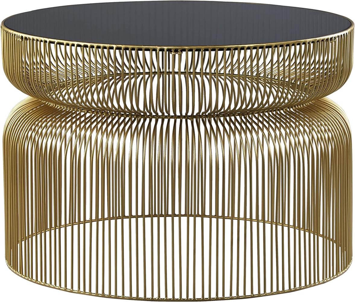 Couchtisch Ø 70x48 cm Gold/Schwarz aus Metall und Glas WOMO-Design Bild 1
