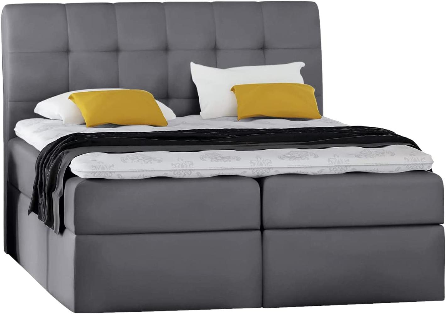 Stylefy 'Bagira' Boxspringbett Velours Lila 180 x 200 cm Bild 1