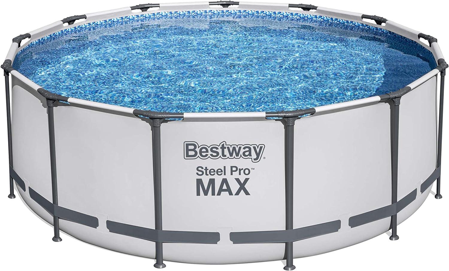 Steel Pro MAX™ Solo Pool ohne Zubehör Ø 396 x 122 cm, lichtgrau, rund Bild 1