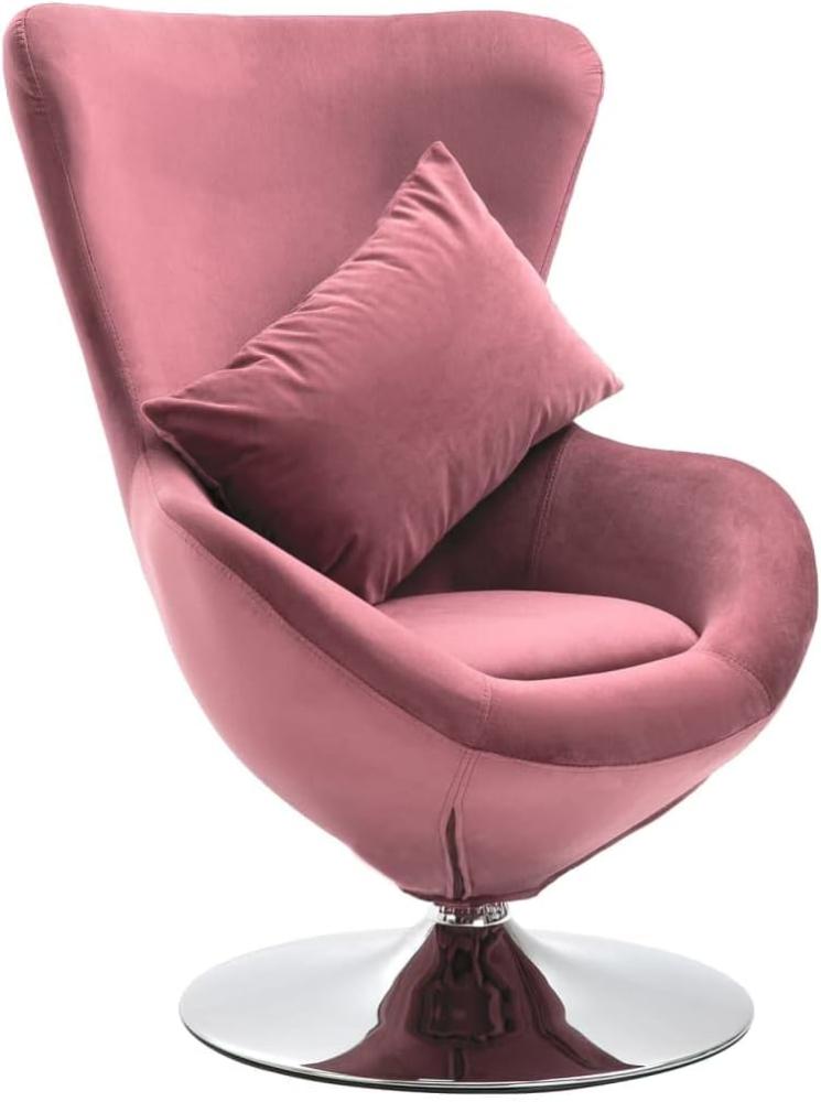 vidaXL Sessel in Ei-Form mit Kissen Samt Rosa Bild 1
