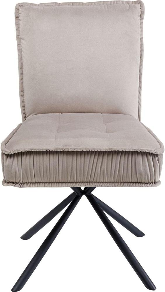 Kare Design Stuhl Chelsea, Grau, Drehstuhl, 360 ° drehbar, Polsterstuhl, Samtoptik, 49 cm Sitzhöhe, Esszimmerstühle Bild 1