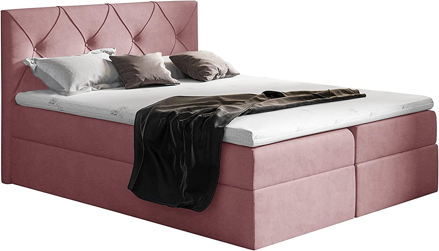 Stylefy 'Arian' Boxspringbett Velours Lila 180 x 200 cm Bild 1