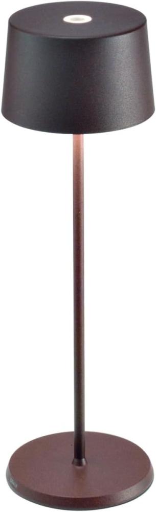 Zafferano, Olivia Pro Lampe, Tragbare und Wiederaufladbare Tischlampe mit Touch Control, Geeignet für Wohnzimmer und Außenbereich, Dimmer, 2700-3000 K, Höhe 35 cm, Farbe Corten Bild 1