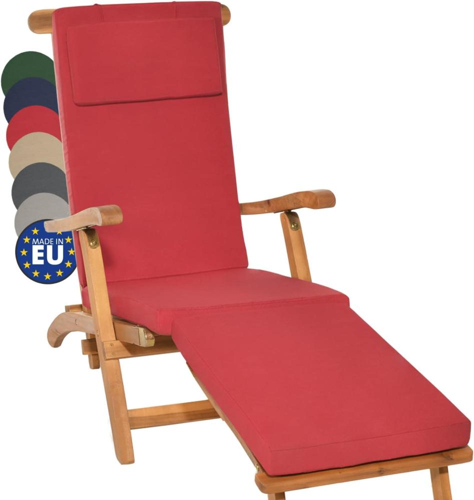 Beautissu Deckchair Auflage LoftLux DC 175x45x5 cm Rot, 175x45x5 cm Bild 1