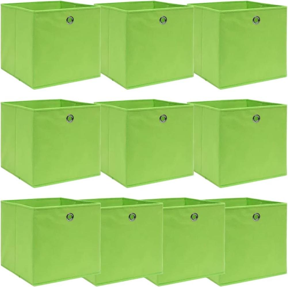 Aufbewahrungsboxen 10 Stk. Grün 32×32×32 cm Stoff Bild 1