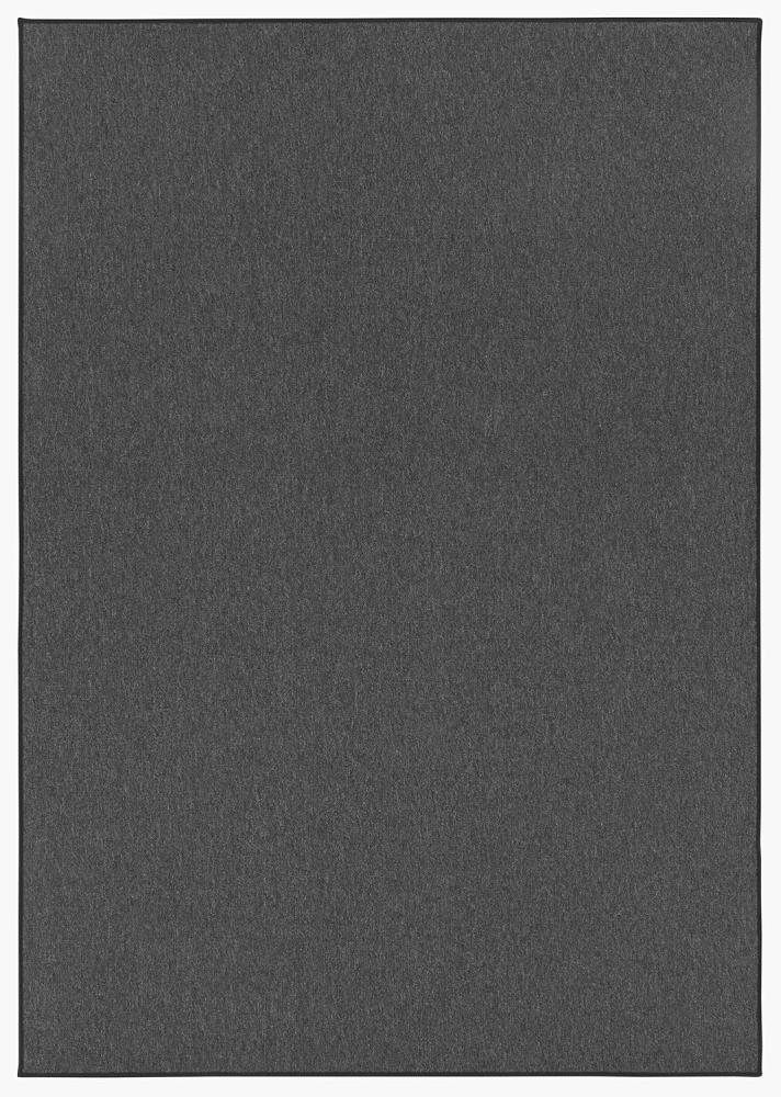 Feinschlingen Teppich Casual Anthrazit Uni Meliert - 80x300x0,4cm Bild 1
