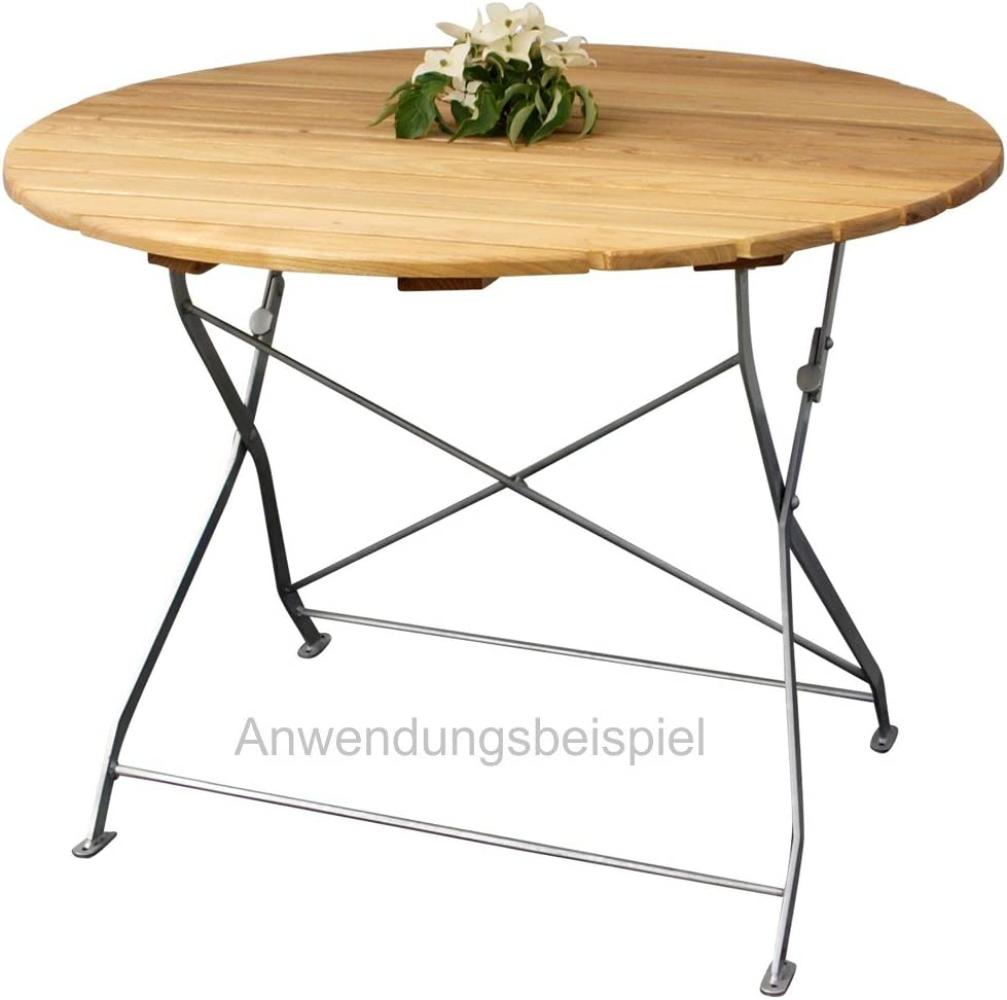 Klapptisch Holztisch Gartentisch Tisch,rund, Gestell verzinkt 100cm Bild 1