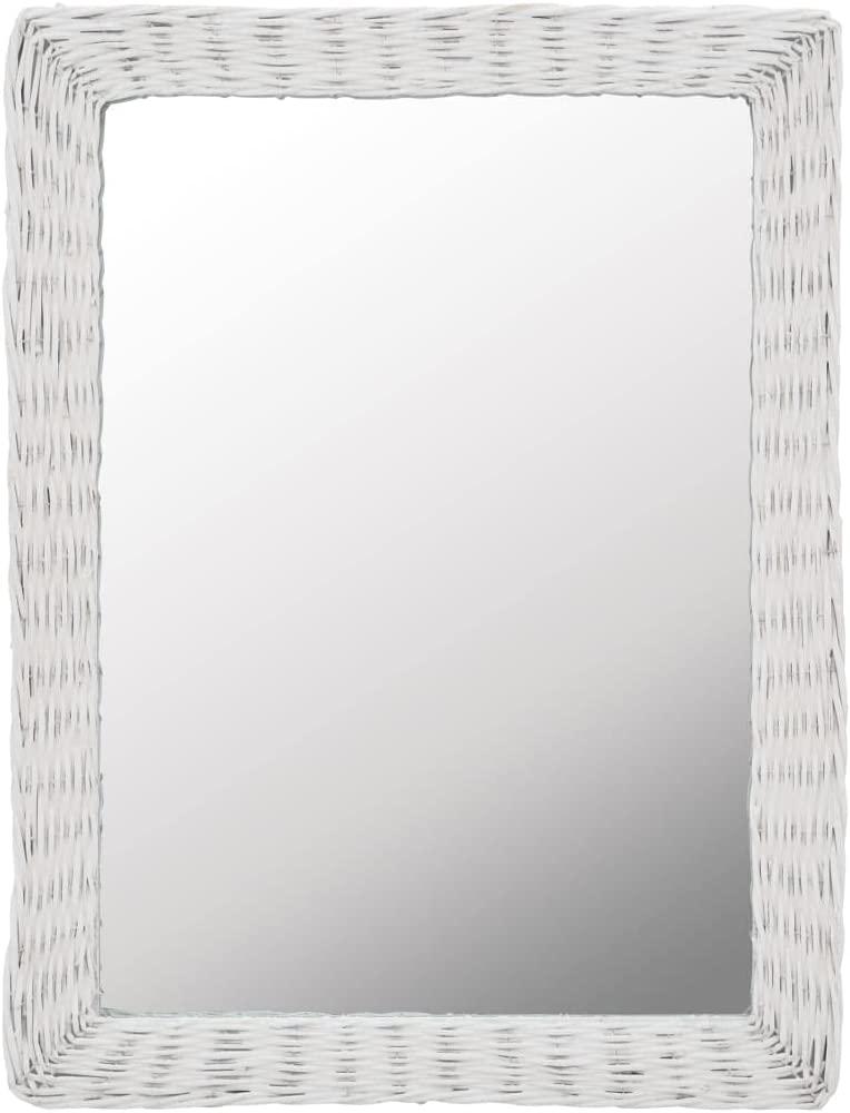 vidaXL Spiegel Korbweide Weiß 60 x 80 cm Bild 1