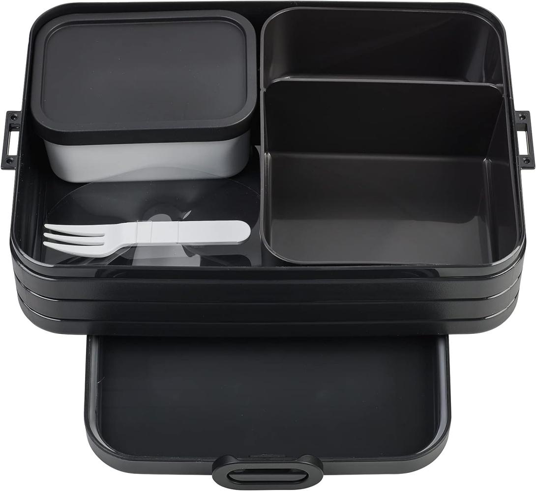 Mepal - Lunchbox Take A break large - Brotdose mit Fächern - Geeignet fur bis zu 8 butterbrote - Ideal für mealprep - 1500 ml - Nordic black Bild 1