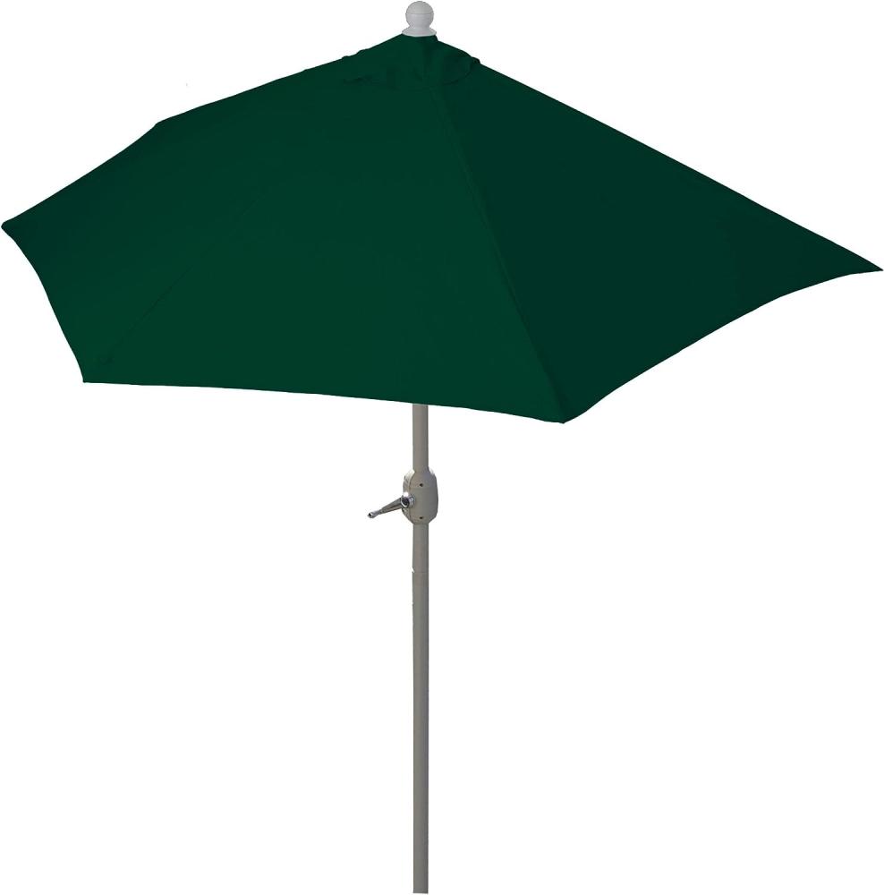 Sonnenschirm halbrund Parla, Halbschirm Balkonschirm, UV 50+ Polyester/Alu 3kg ~ 300cm grün ohne Ständer Bild 1