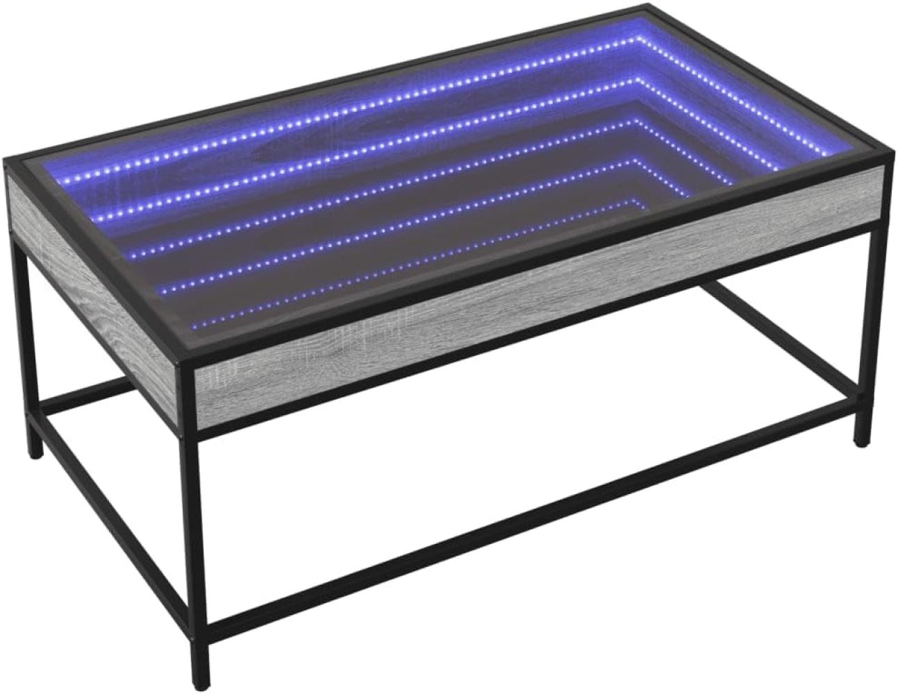 Couchtisch mit Infinity-LED Grau Sonoma 90x50x41 cm 847690 Bild 1