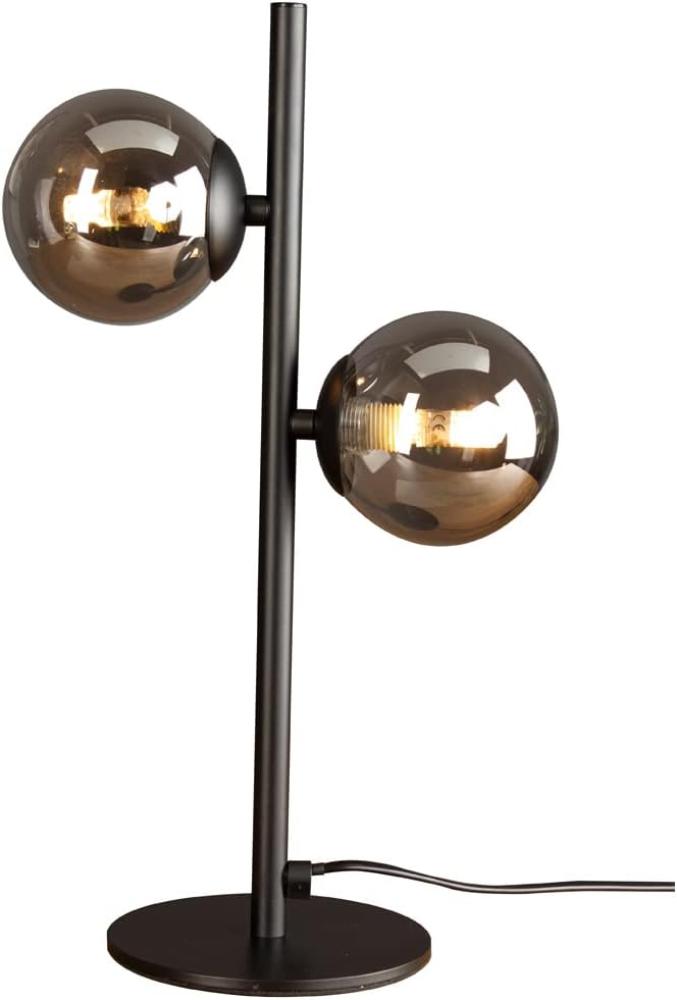 Außergewöhnliche LED Tischleuchte Schwarz - Glaskugeln Rauchglas, 40cm Bild 1