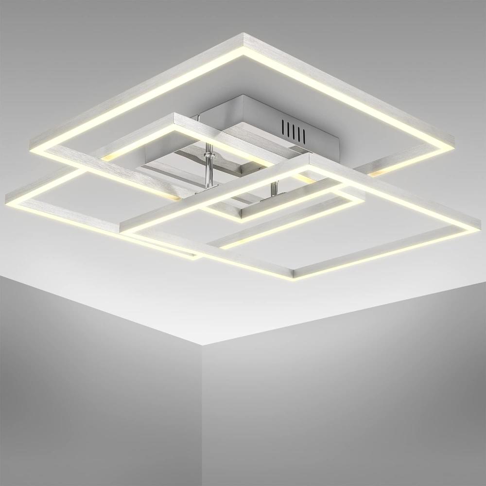 LED Deckenleuchte Büro-Deckenlampe schwenkbar chrom-alu 40W Wohnzimmer warmweiß Bild 1