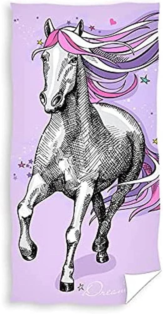 Hest Pink Badehåndklæde - 100 procent bomuld Bild 1