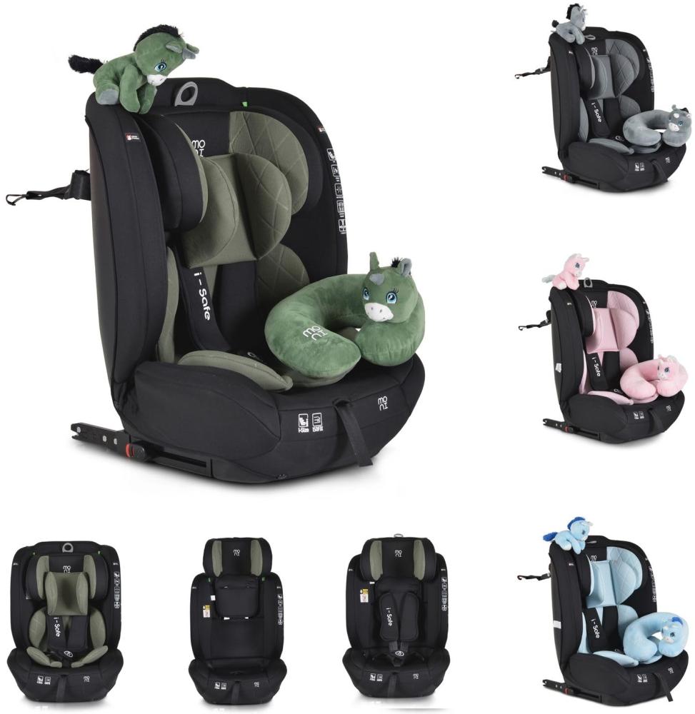 Moni Kindersitz i-Size i-Safe (76-150cm) Isofix, Top Tether, 13-fach verstellbar grün Bild 1