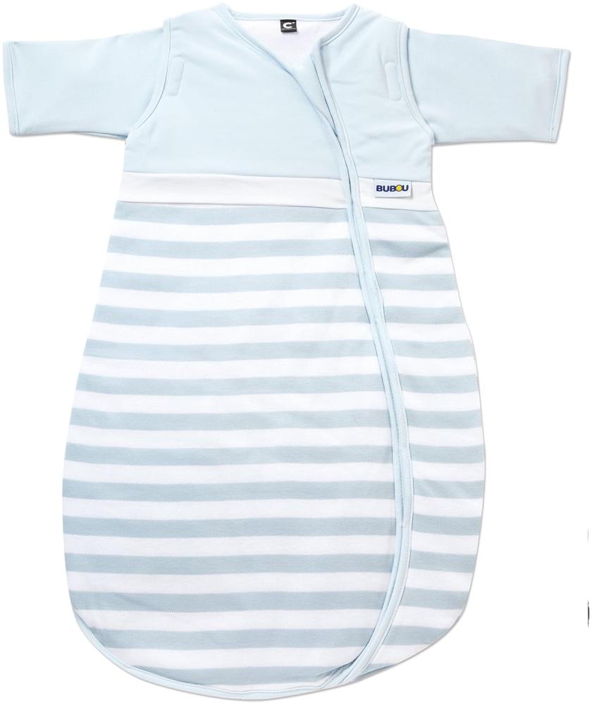 Gesslein Bubou Sensitiv Temperaturregulierender Ganzjahreschlafsack/Schlafsack für Babys/Kinder, Größe 110, hellblau gestreift Bild 1