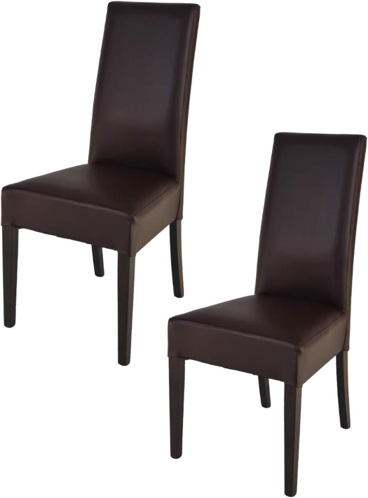 Tommychairs - 2er Set Moderne Stühle LUISA für Küche und Esszimmer, robuste Struktur aus lackiertem Buchenholz Farbe Wengeholz, Gepolstert und mit Kunstleder in der Farbe Mokka bezogen Bild 1