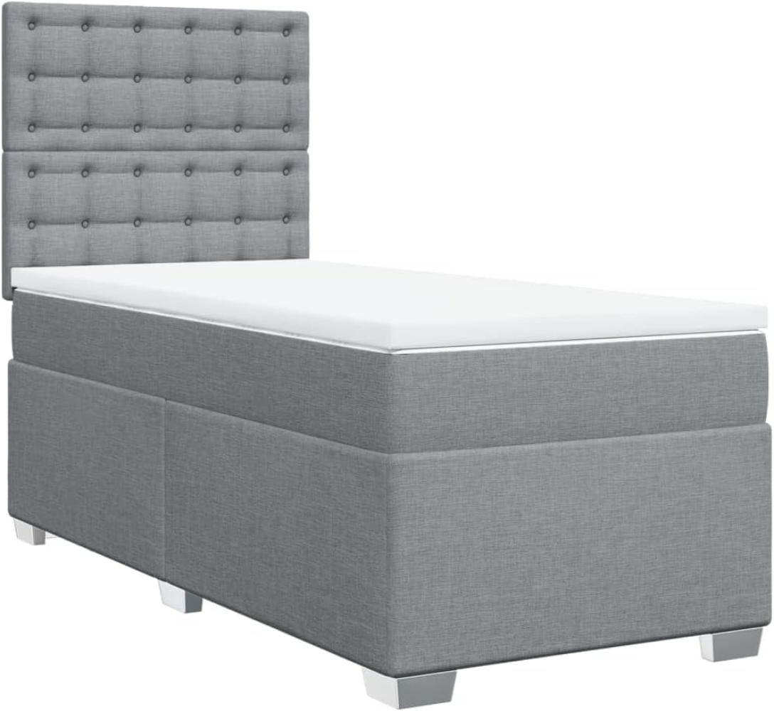 Boxspringbett mit Matratze Hellgrau 90x200 cm Stoff 3292685 Bild 1