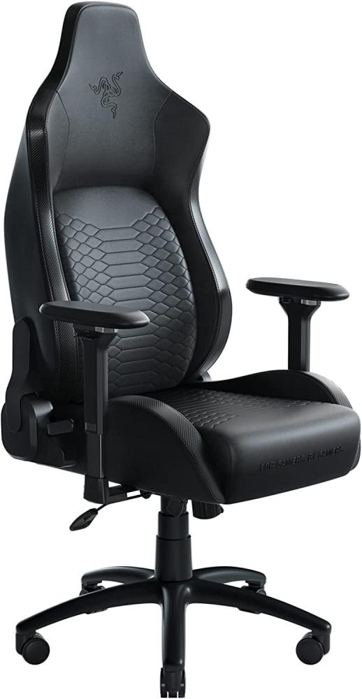 Razer Iskur Black - Premium Gaming Stuhl mit integrierter Lendenwirbelstütze (Schreibtischstuhl/Bürostuhl, mehrlagiges Kunstleder, Schaumstoff-Polster, Kopfpolster, Höhenverstellbar) Schwarz Bild 1