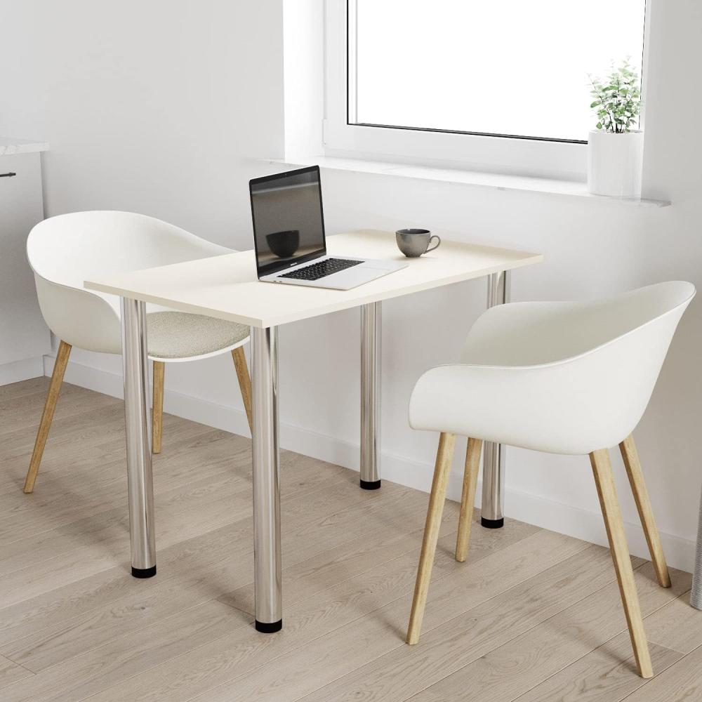 mikon 80x50 | Esszimmertisch - Esstisch - Tisch mit Chrombeinen - Küchentisch - Bürotisch | VANILLE Bild 1