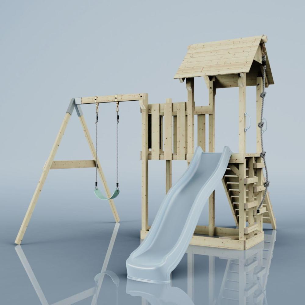 PolarPlay Spielturm Bergen aus Holz in Blau Bild 1
