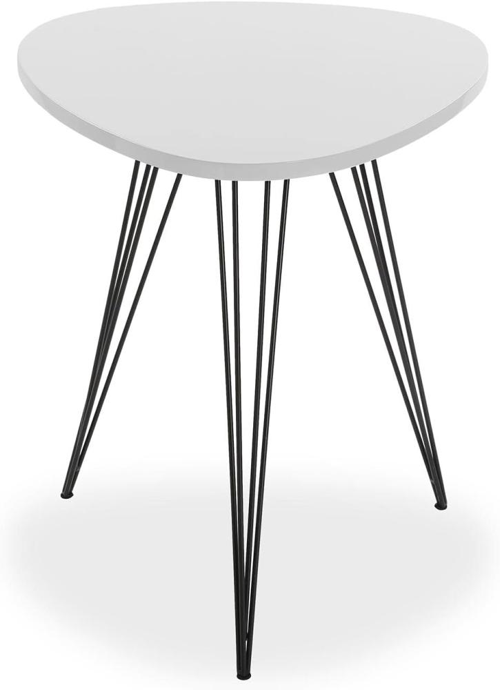 Versa Seatle Beistelltisch für das Wohnzimmer, Schlafzimmer oder die Küche. Moderner, niedriger Tisch, Maßnahmen (H x L x B) 60 x 50 x 50 cm, Holz und Metall, Farbe: Schwarz und weiß Bild 1