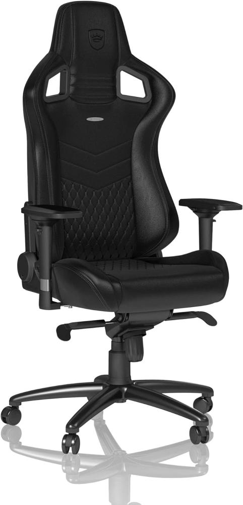 noblechairs Epic Gaming Stuhl - Bürostuhl - Schreibtischstuhl - Echtleder - Inklusive Kissen - Schwarz Bild 1