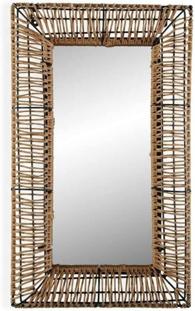 Wandspiegel Megara karriert Spiegel Rattan Bambus (3 x 50 x 30 cm) Bild 1