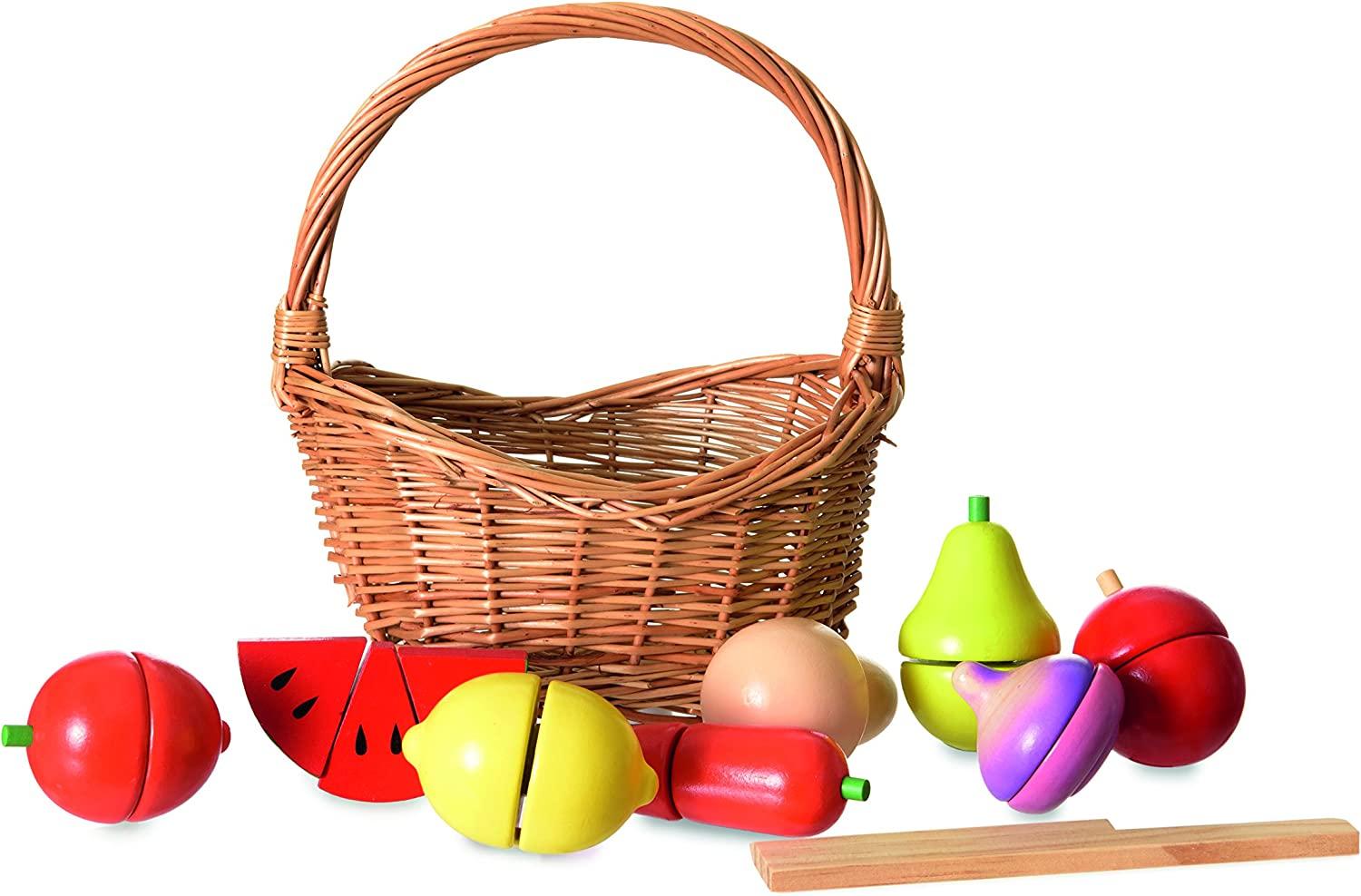 Heico - Egmont Toys – Set von Obst und Gemüse aus Holz in seinem Korb 3, 511062 Bild 1