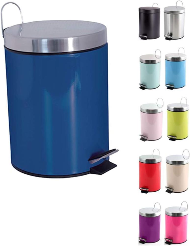 MSV Kosmetikeimer "Blau" Mülleimer Treteimer Abfalleimer - 3 Liter – mit herausnehmbaren Inneneimer Bild 1