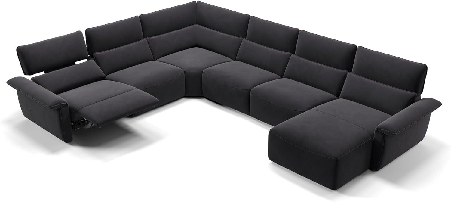 Sofanella Merida Wohnlandschaft Polsterecke Stoffsofa Sofa in Schwarz Bild 1