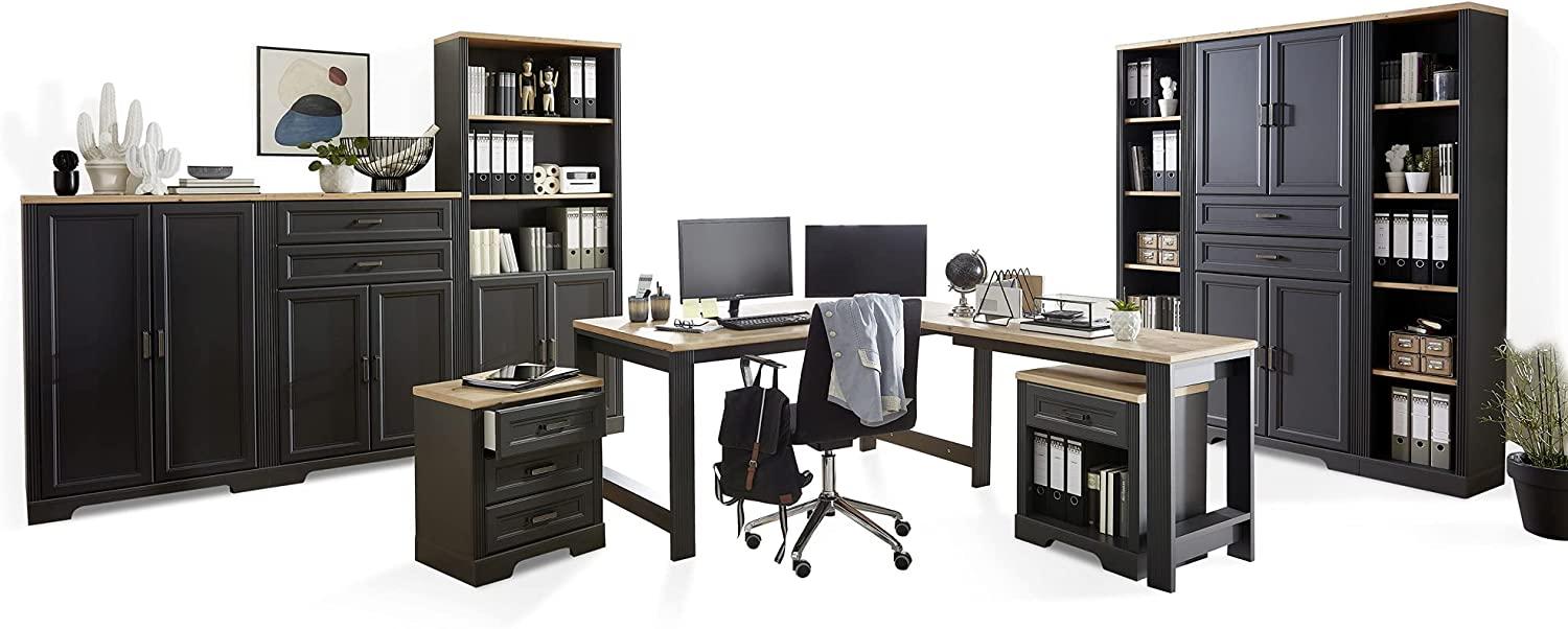 Möbel-Eins JADY Komplettbüro JADY Komplettbüro, Material MDF/Dekorspanplatte graphitfarbig/eichefarbig Bild 1