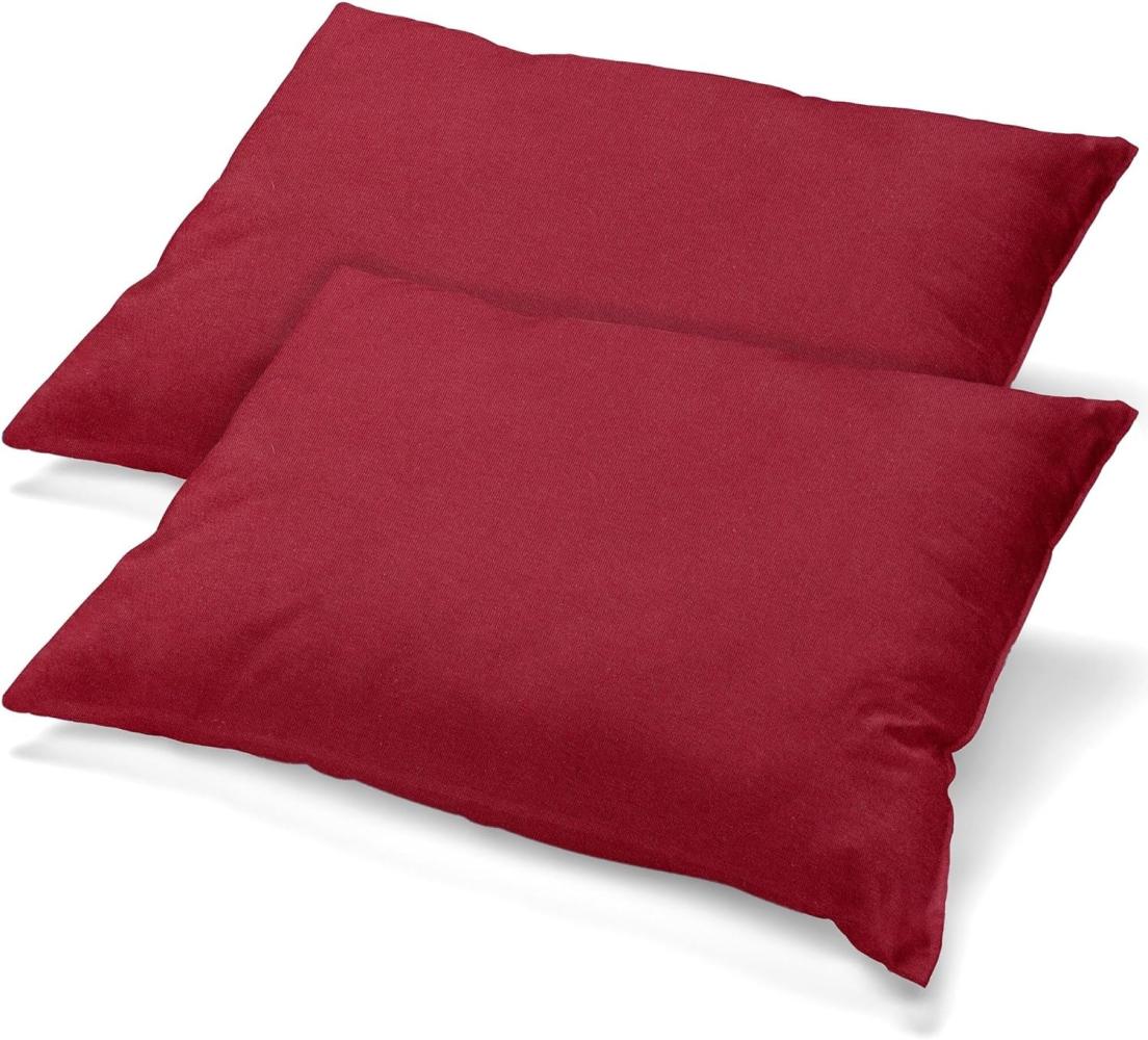 aqua-textil Classic Line Kissenbezug 2er-Set 40 x 80 cm Bordeaux rot Baumwolle Kissen Bezug Kissenhülle, Kopfkissenüberzug, Pillowcase, Bettkissen, Kopfkissenbezug, Reißverschluss Jersey Bild 1