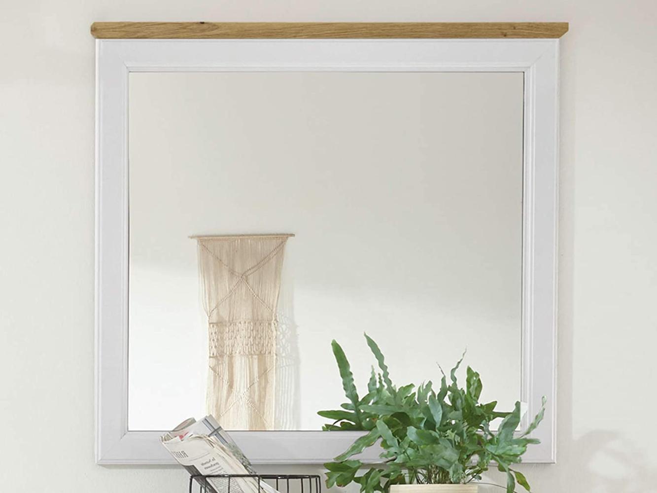 Wandspiegel >Tomlin< in Weiß - 98x91x3,5cm (BxHxT) Bild 1