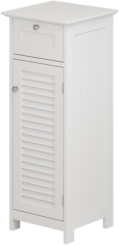 Vicco Midischrank Riad 32 x 87 cm, Weiß, Tür, Schublade, Badezimmer Bild 1