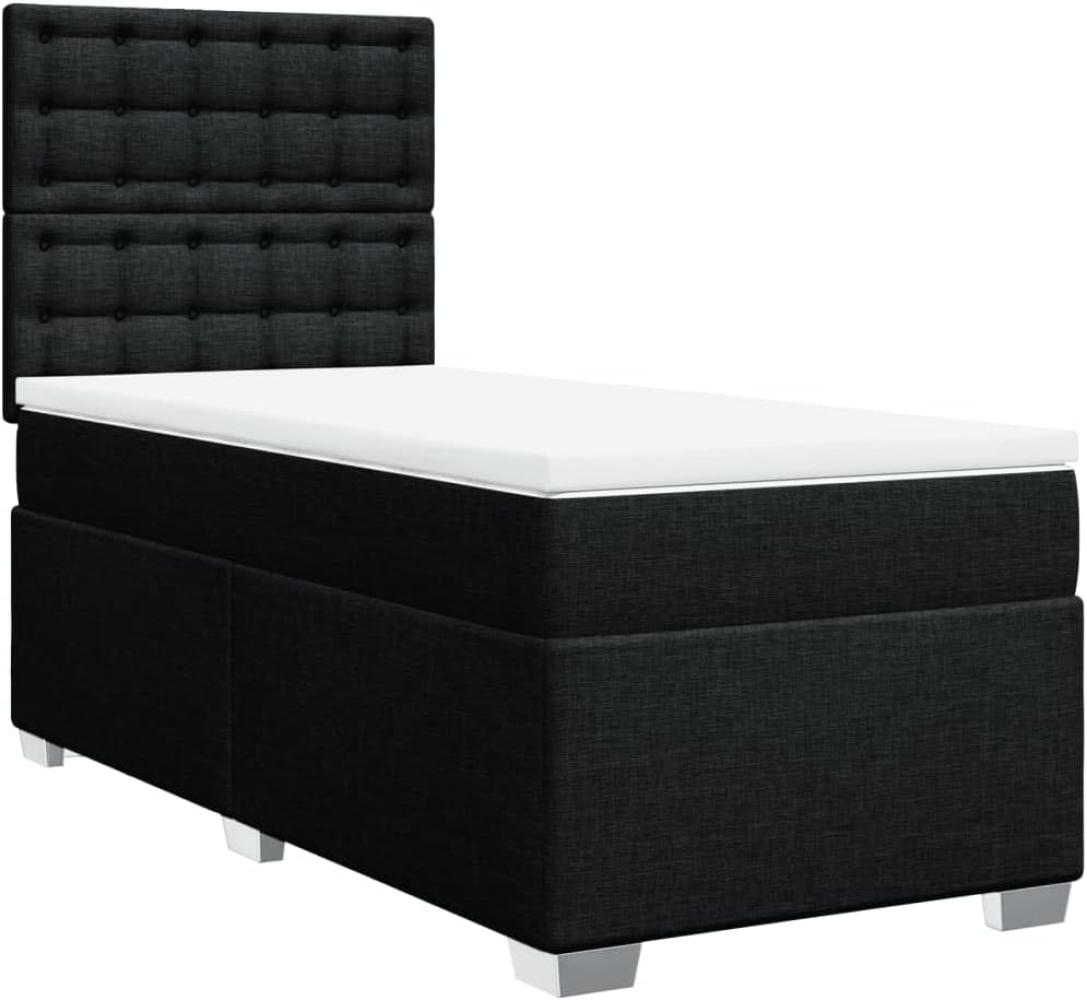 Boxspringbett mit Matratze Schwarz 80x200 cm Stoff 3292631 Bild 1