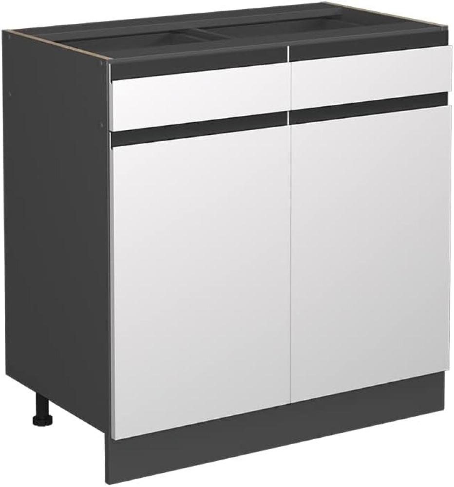 Vicco Schubunterschrank Küchenschrank Küchenmöbel R-Line J-Shape 80 cm modern (Anthrazit-Weiß) Bild 1