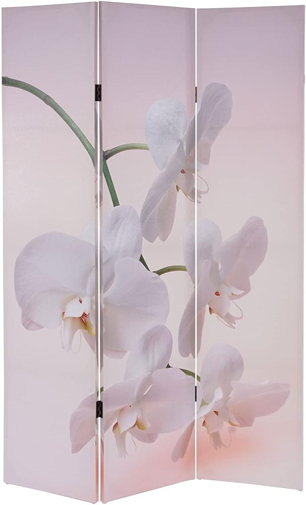 Foto-Paravent T233, Paravent Trennwand MVG-zertifiziert 180x120cm ~ Orchidee Bild 1