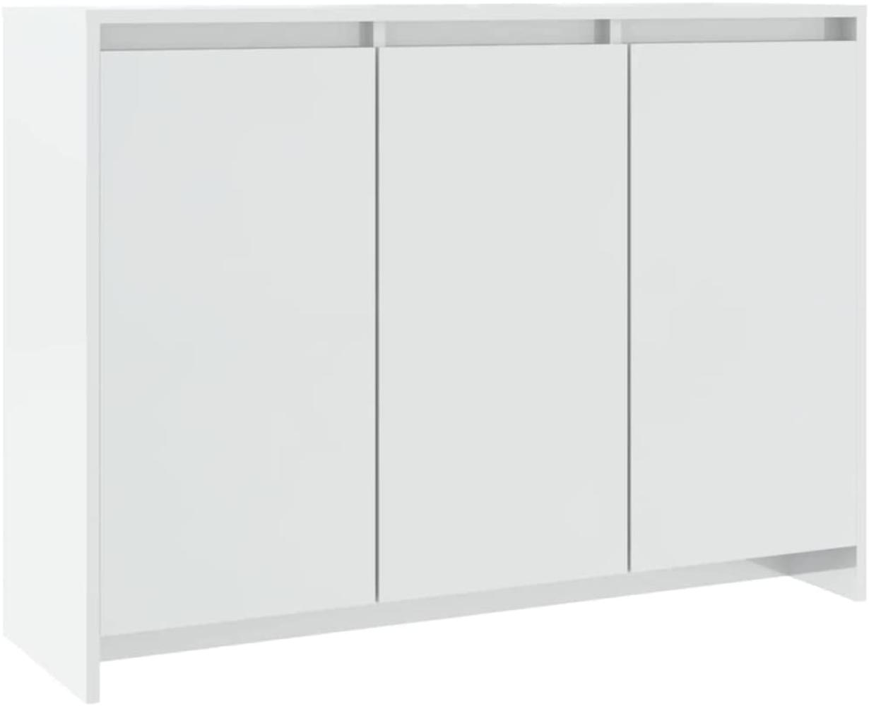 Sideboard Hochglanz-Weiß 102x33x75 cm Holzwerkstoff Bild 1