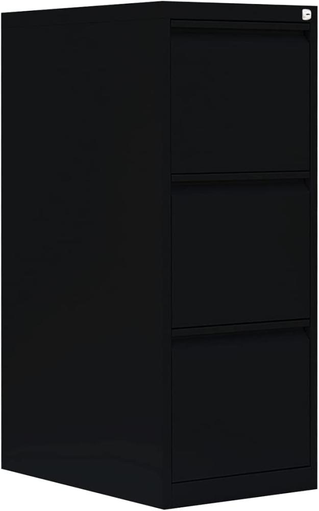 Stahl Büro Hängeregistratur Schrank Bürocontainer 101x40x62cm (HxBxT) mit 3 Schüben, einbahnig Schwarz 560319 Bild 1