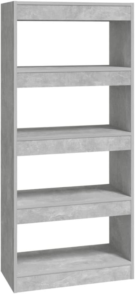 Bücherregal/Raumteiler Betongrau 60x30x135 cm Holzwerkstoff Bild 1