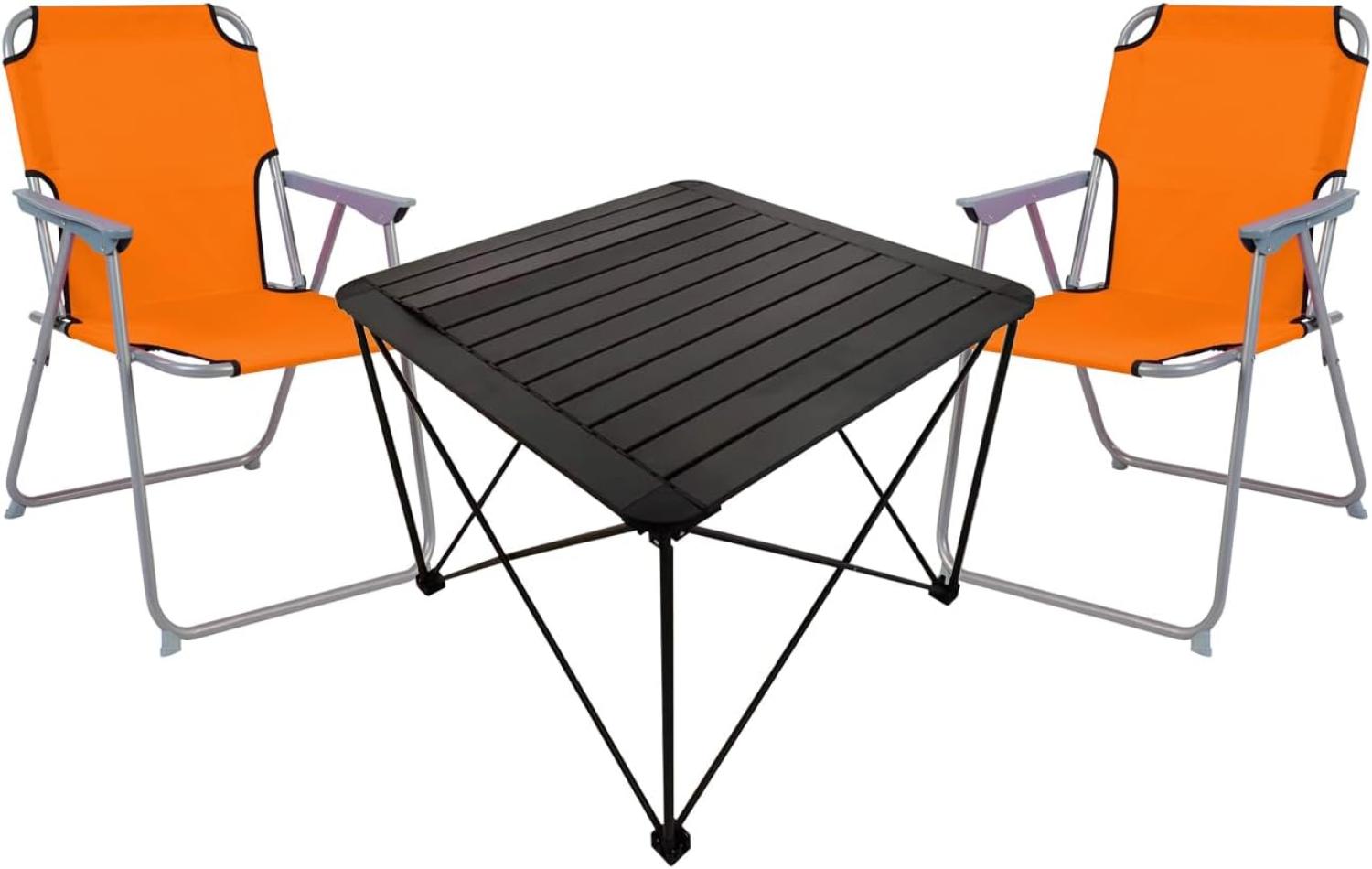 3teiliges Campingmöbel Set Campingtisch Campingstuhl L70xB70xH56cm Bild 1