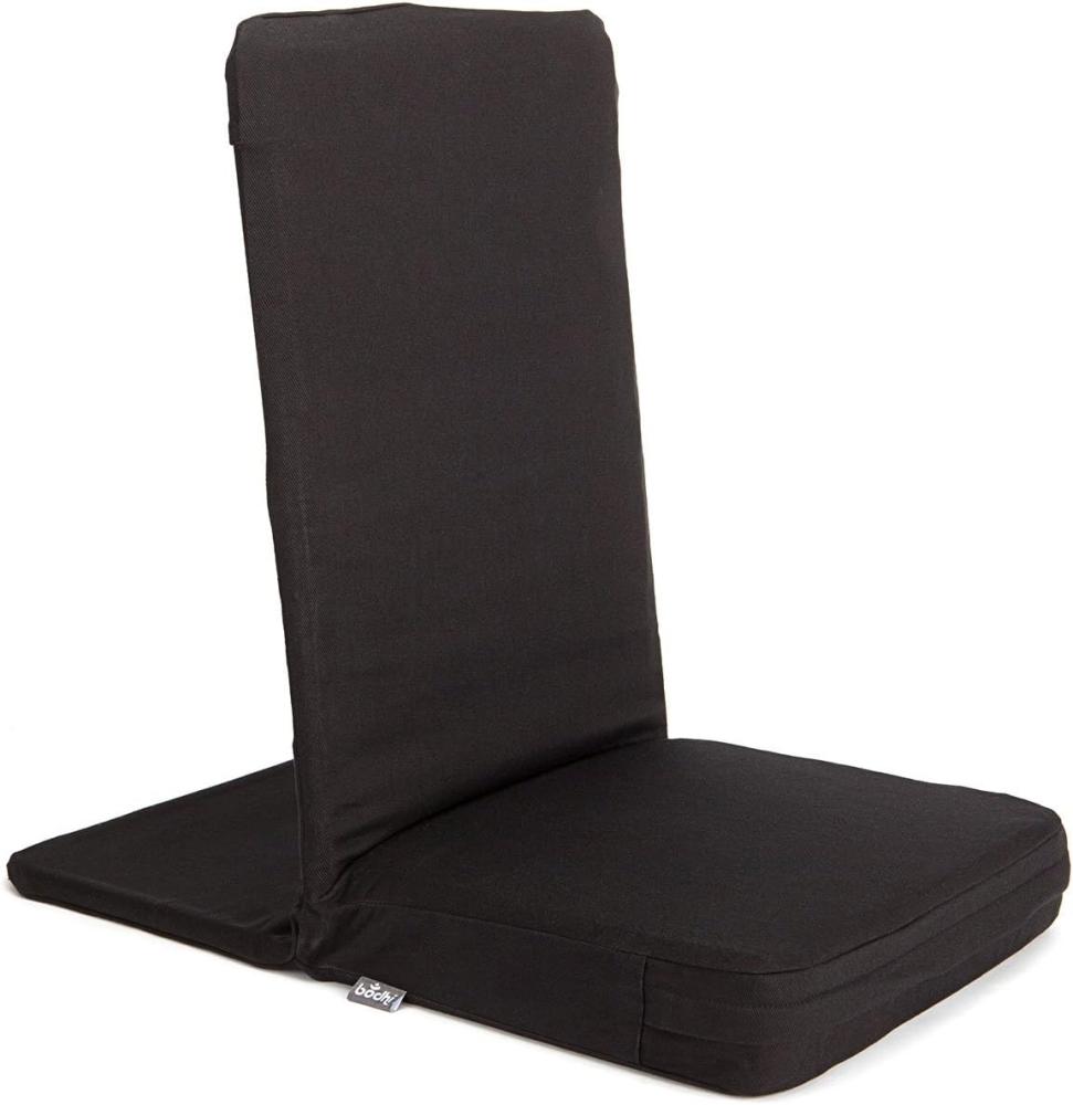 Bodhi Mandir Bodenstuhl | Meditationsstuhl mit dickem Sitzkissen | Komfortabler Bodensessel mit gepolsterter Rückenlehne | Waschbarer Bezug | Ideal für Freizeit, Yoga & Meditation (black) Bild 1