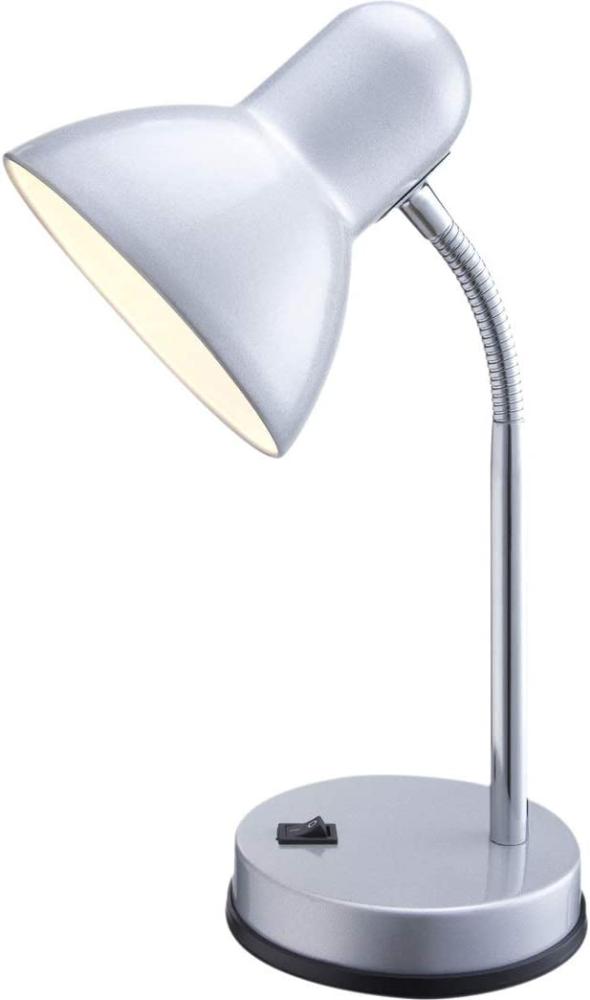 Schreibtischlampe / Tischleuchte Silber mit LED, Flexrohr Bild 1