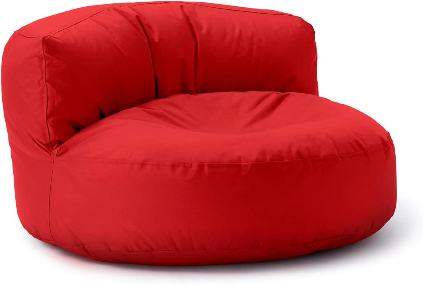 Lumaland Outdoor Sitzsack-Lounge, Rundes Sitzsack-Sofa für draußen, 320l Füllung, 90 x 50 cm, Rot Bild 1
