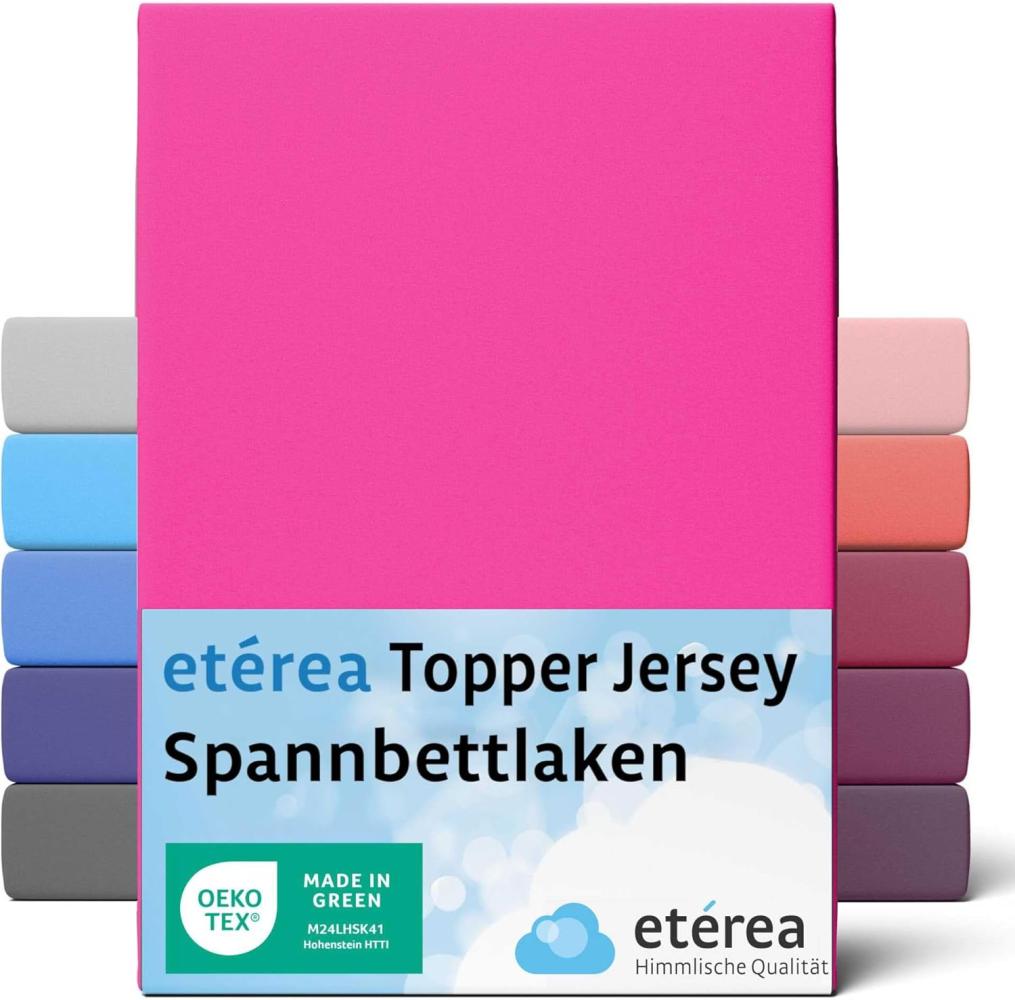 etérea Jersey Topper Spannbettlaken Spannbetttuch Pink 180x200 - 200x200 cm Bild 1