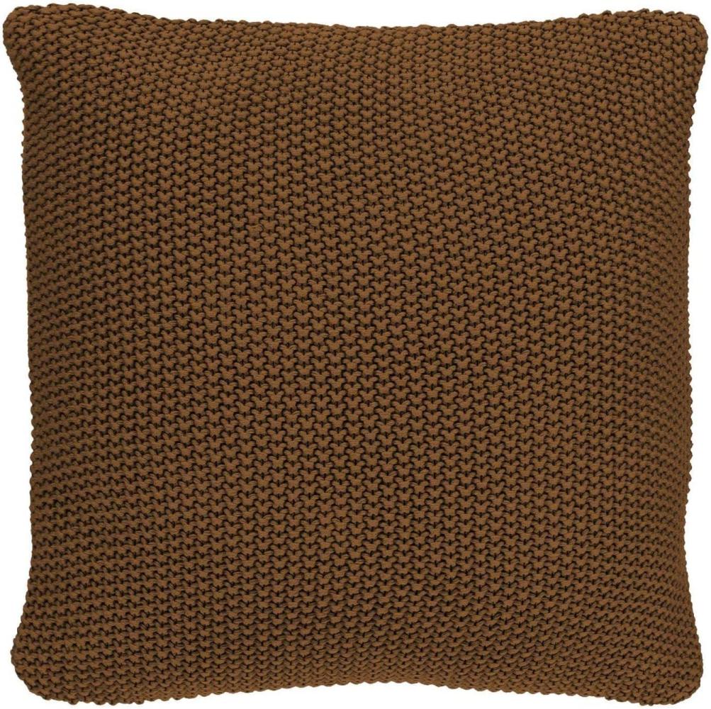 Marc O Polo Strick Dekokissen Plaid Nordic Knit toffee brown | Dekokissen 50x50 cm Bild 1