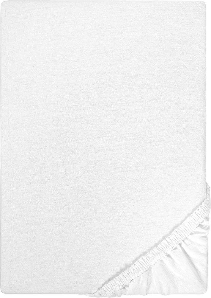 biberna 0077155 Jersey Spannbetttuch (Matratzenhöhe max. 22 cm) (Baumwolle) 140x200 cm -> 160x200 cm, weiß Bild 1